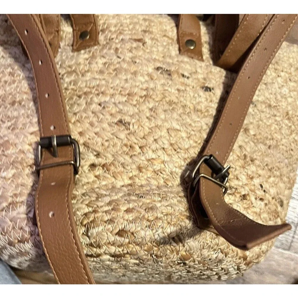XIX Palms The Shorebreak Picnic Cooler Bag Backpack Jute Woven Handmade With Tag